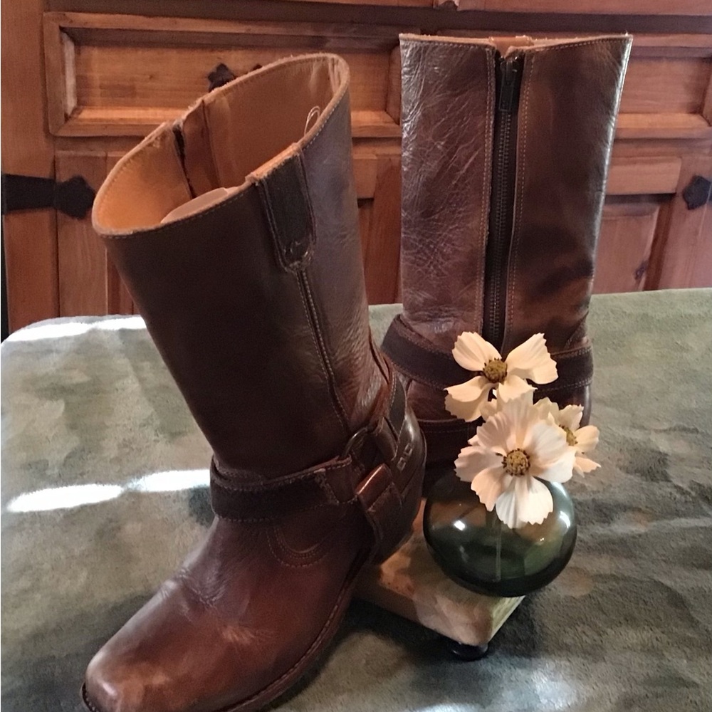 Bed Stu Rustic Brown Leather Heeled Boots - Picture 2 of 15